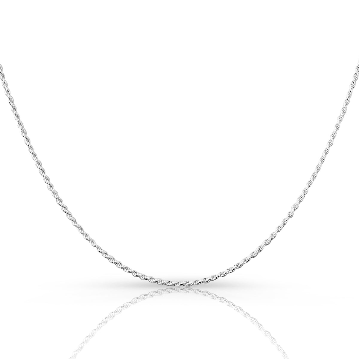 1.5mm rope chain in 925 sterling silver, polished finish, made in Italy
