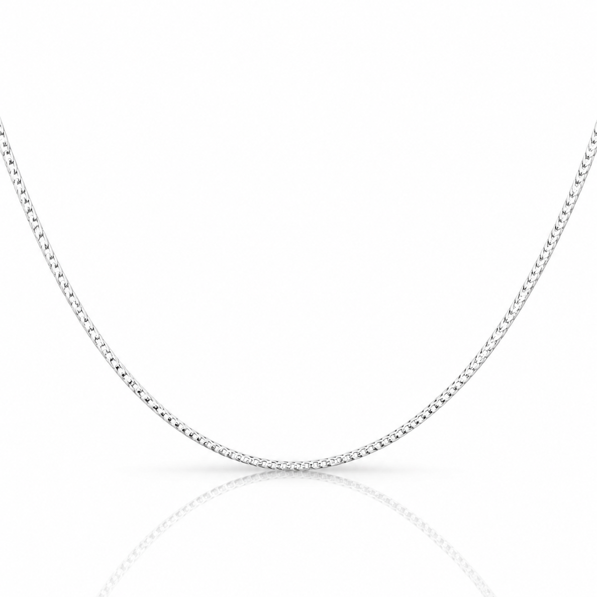 1.5mm Franco chain in 925 sterling silver, polished finish, made in Italy