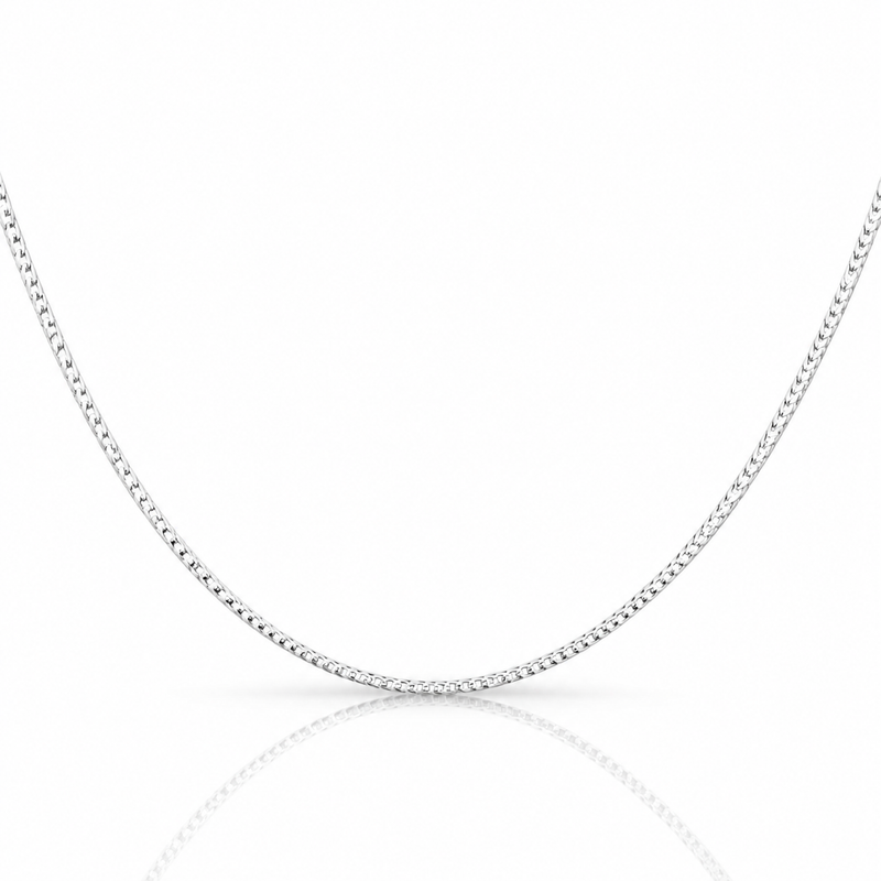 1.5mm Franco chain in 925 sterling silver, polished finish, made in Italy