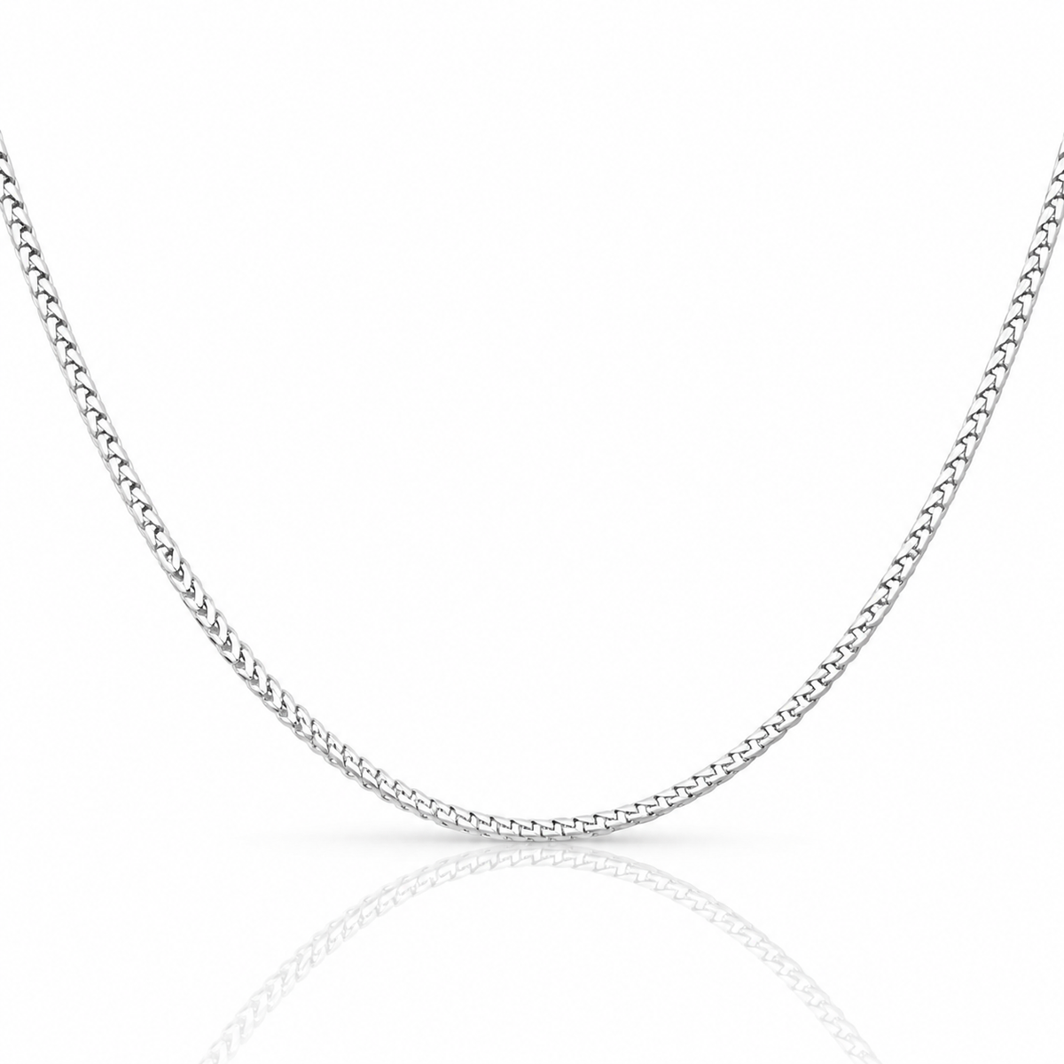 2.5mm Franco chain in 925 sterling silver, polished finish, made in Italy