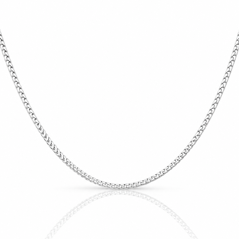 2.5mm Franco chain in 925 sterling silver, polished finish, made in Italy