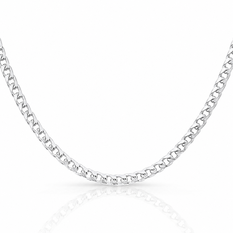 5mm Franco chain in 925 sterling silver, polished finish, made in Italy