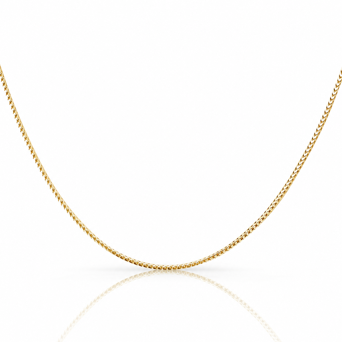 1.5mm Franco chain in 925 sterling silver, gold plated, made in Italy