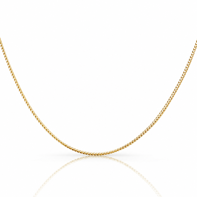 1.5mm Franco chain in 925 sterling silver, gold plated, made in Italy