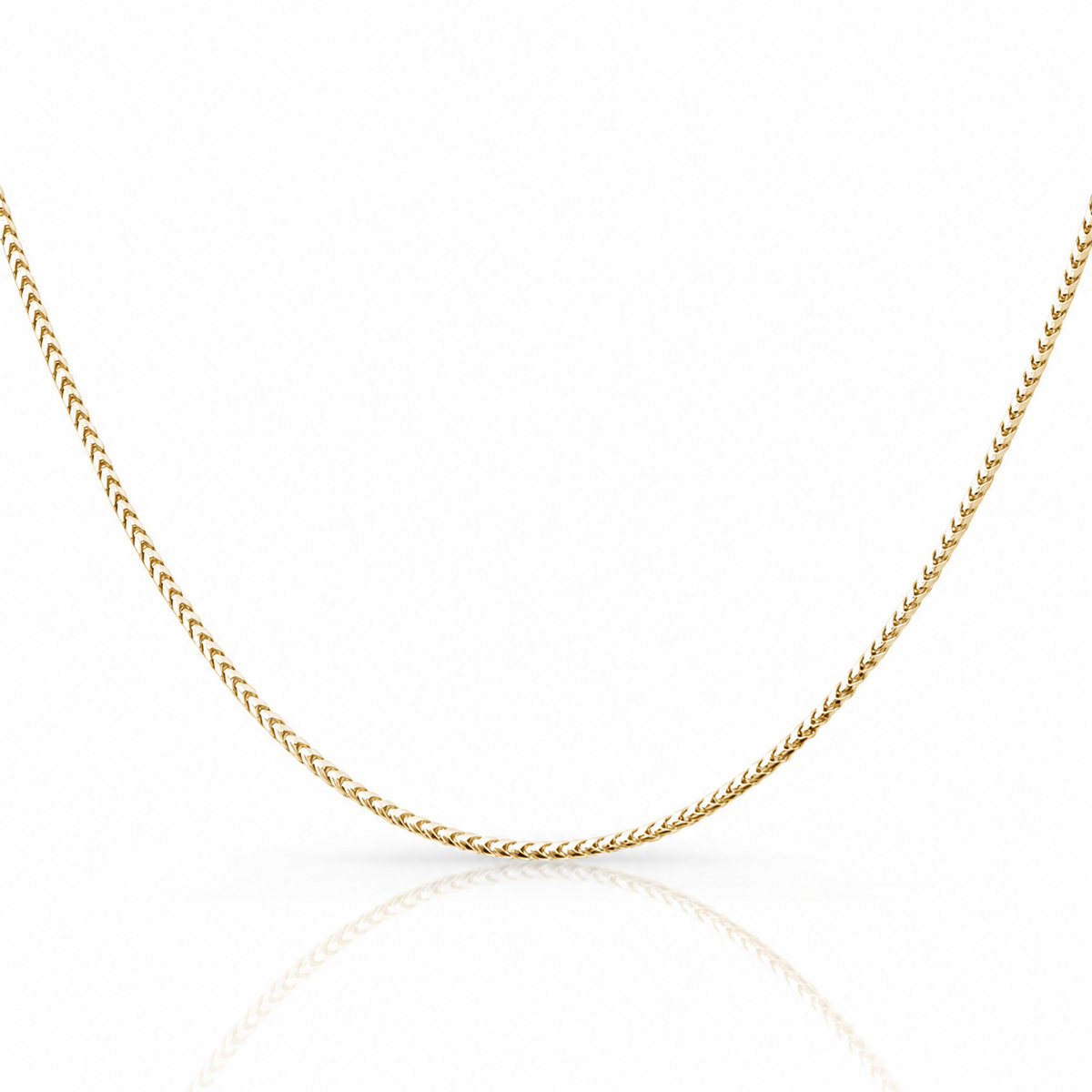 2mm Franco chain in 925 sterling silver, gold plated, made in Italy