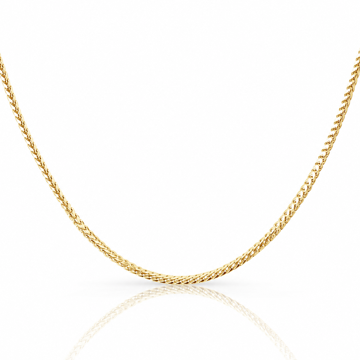 2.5mm Franco chain in 925 sterling silver, gold plated, made in Italy