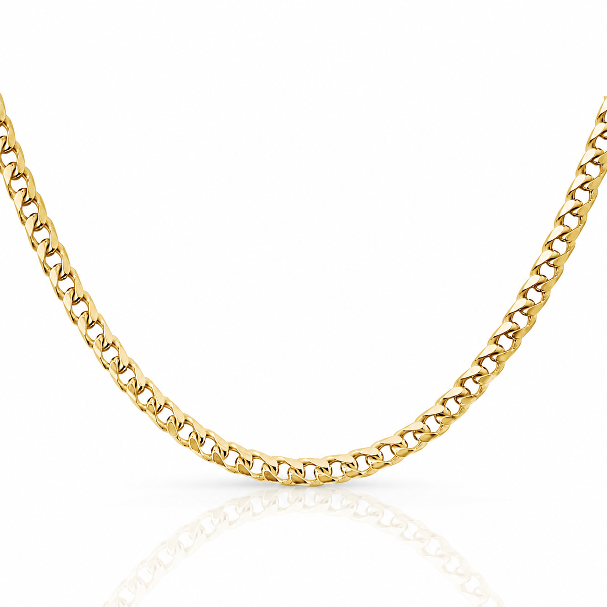 5mm Franco chain in 925 sterling silver, gold plated, made in Italy