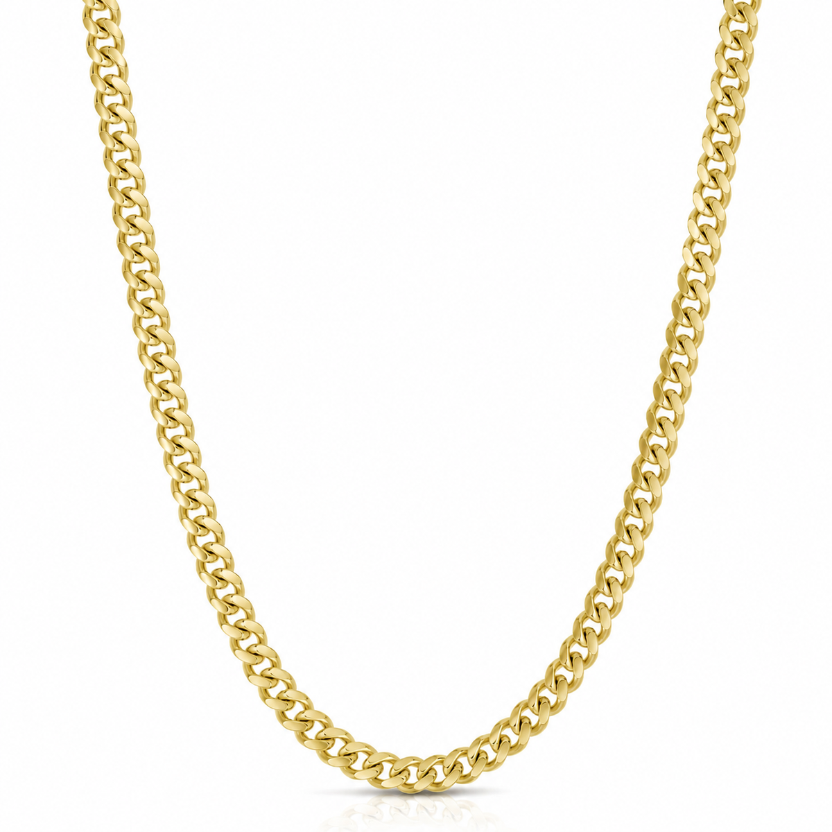 6mm Miami Cuban chain in 925 sterling silver, gold plated, made in Italy