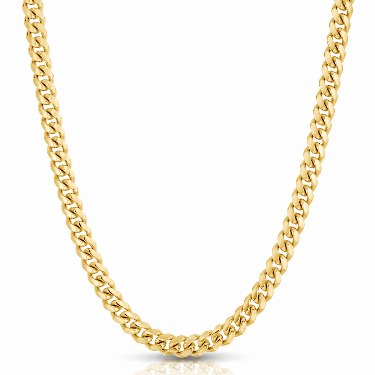 7mm Miami Cuban chain in 925 sterling silver, gold plated, made in Italy