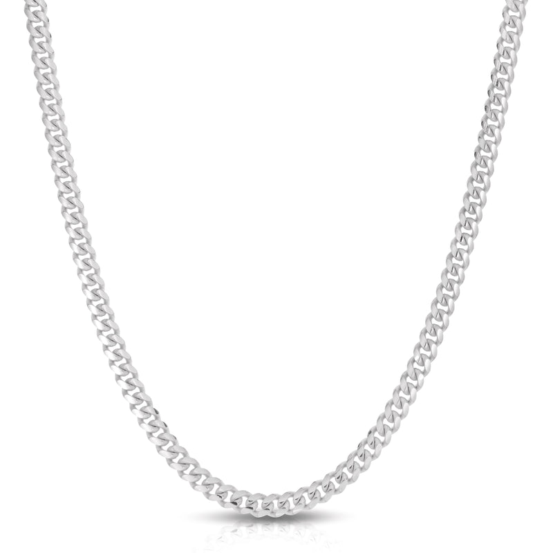 5mm Miami Cuban chain in 925 sterling silver, polished finish, made in Italy