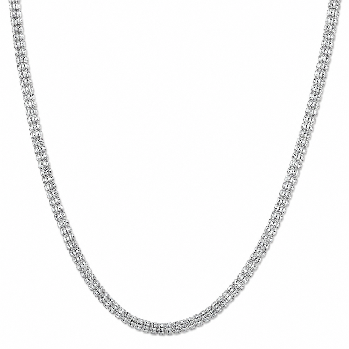 5mm ice chain in 925 sterling silver, rhodium plated, made in Italy