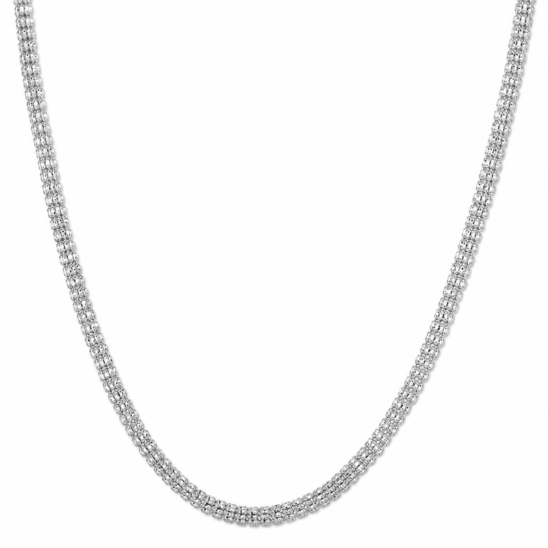 5mm ice chain in 925 sterling silver, rhodium plated, made in Italy