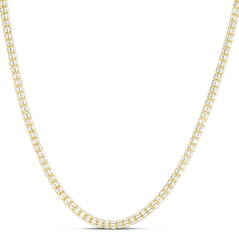 4.3mm ice chain in 925 sterling silver, gold plated, made in Italy