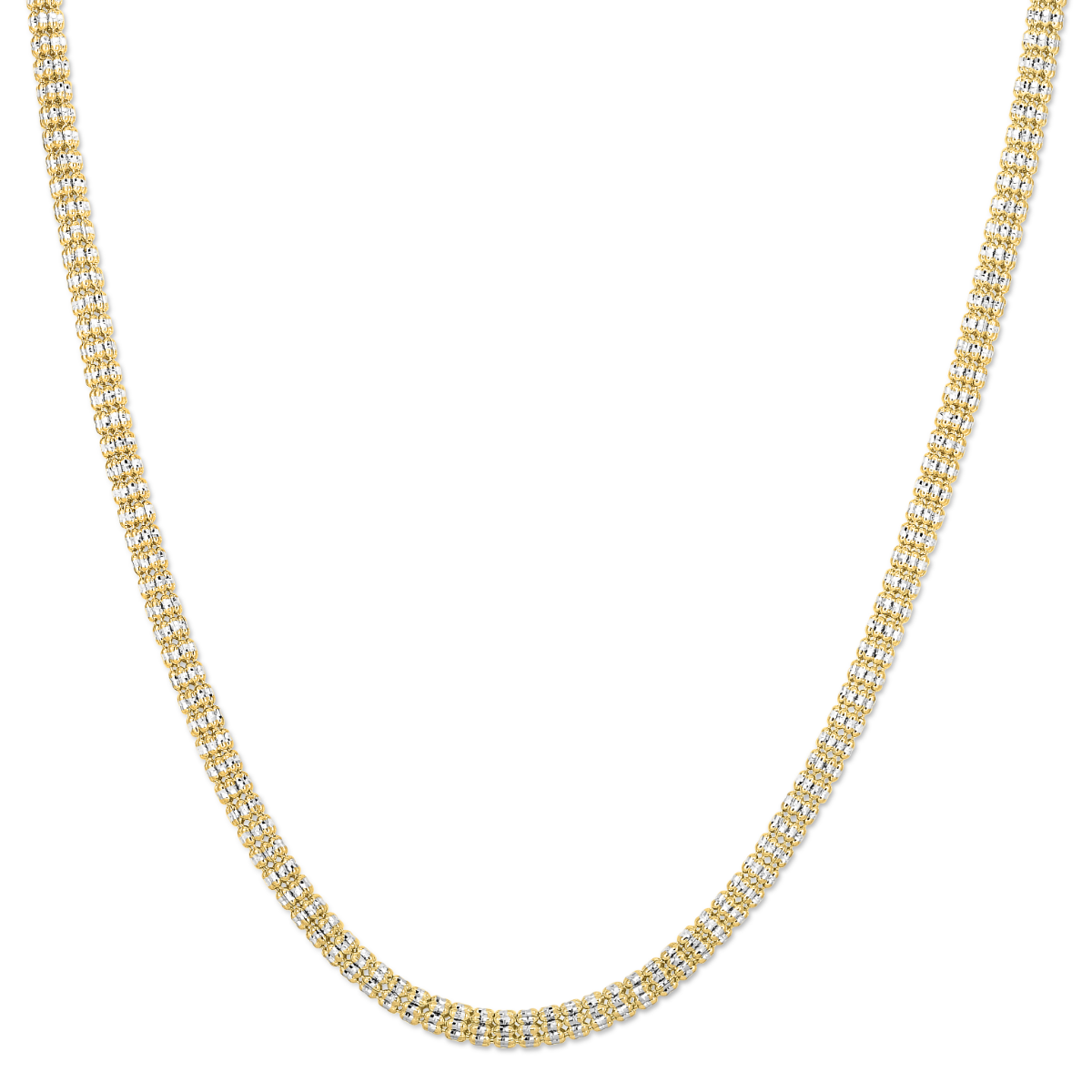 5mm ice chain in 925 sterling silver, gold plated, made in Italy