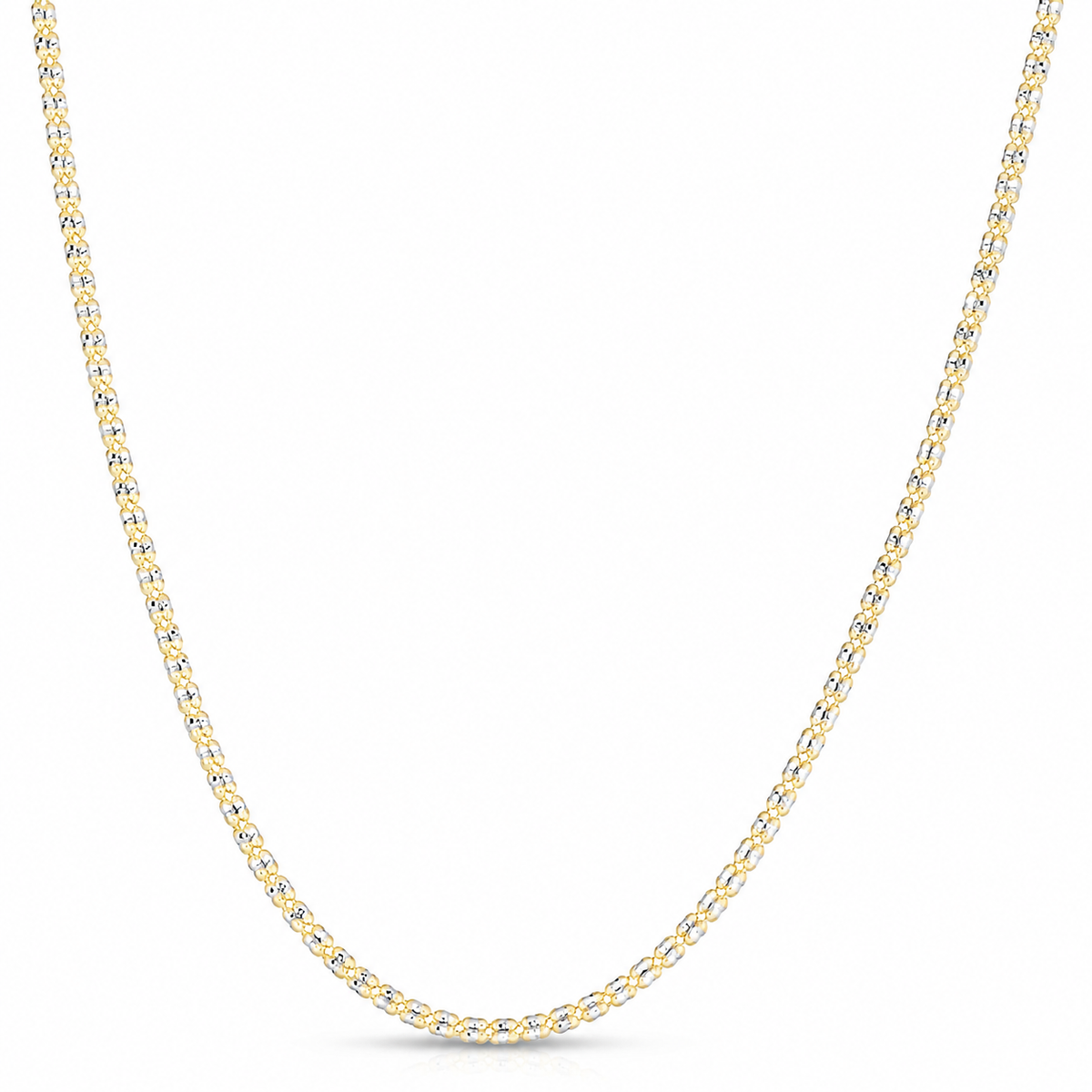 3mm ice chain in 925 sterling silver, gold plated, made in Italy