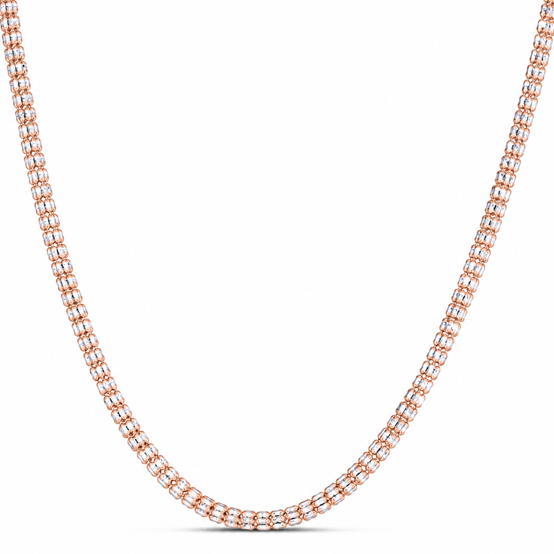 4.3mm ice chain in 925 sterling silver, rose gold plated, made in Italy