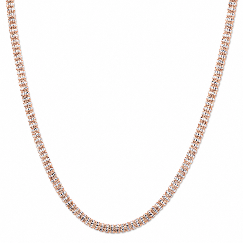 5mm ice chain in 925 sterling silver, rose gold plated, made in Italy