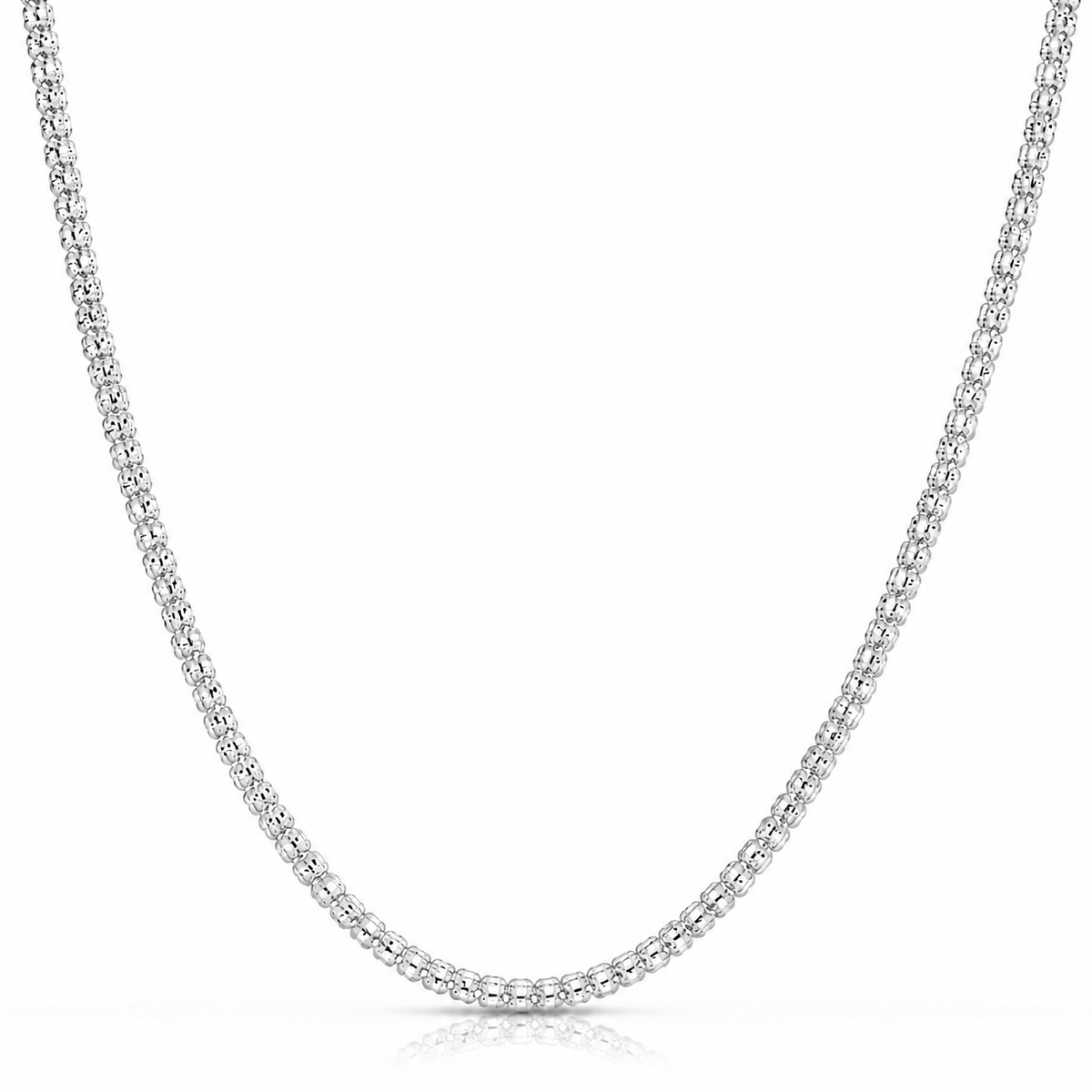 3.8mm ice chain in 925 sterling silver, polished finish, made in Italy