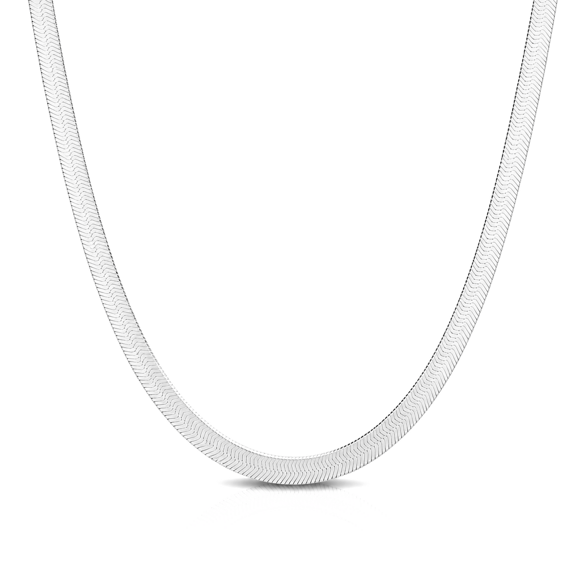 6.7mm herringbone chain in 925 sterling silver, polished finish, made in Italy