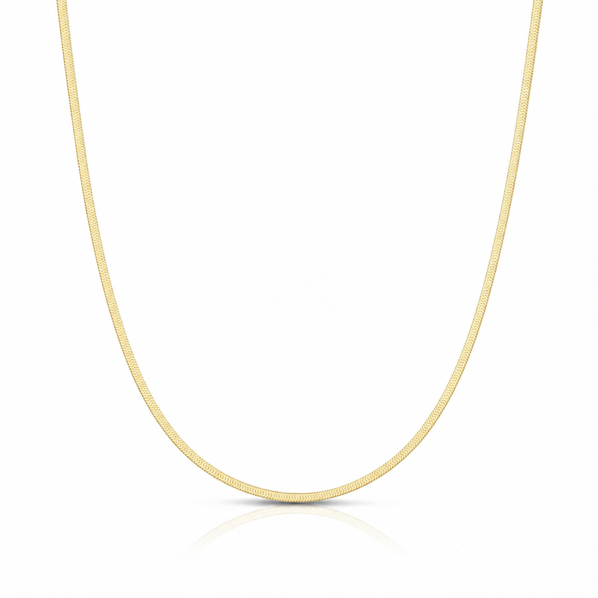 2.2mm herringbone chain in 925 sterling silver, gold plated, made in Italy
