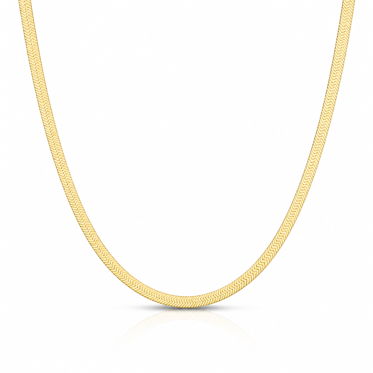 2.7mm herringbone chain in 925 sterling silver, gold plated, made in Italy