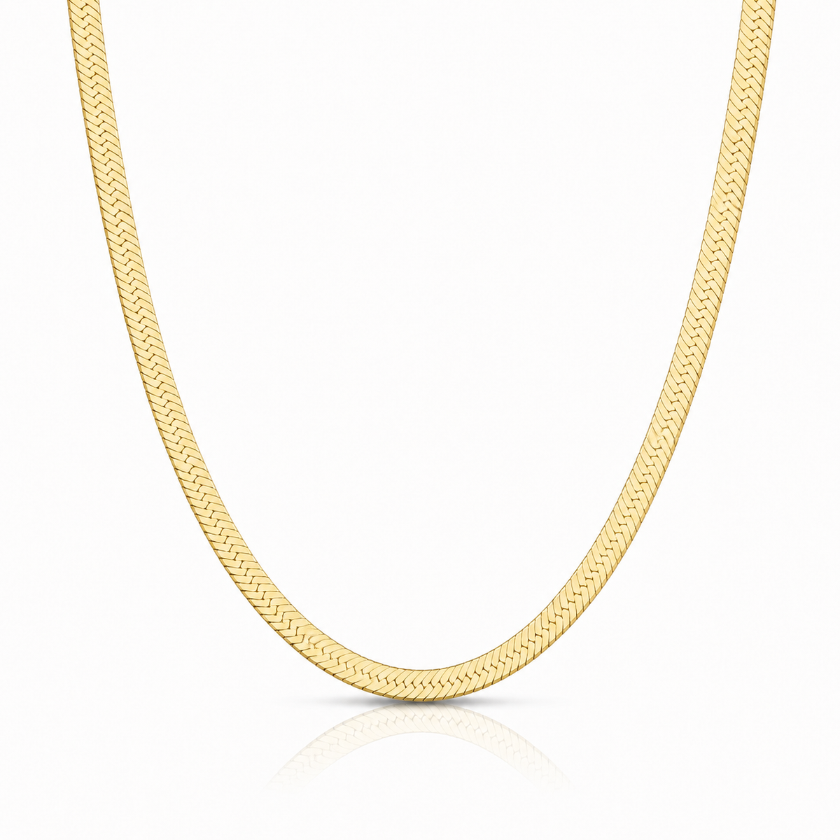 5.3mm herringbone chain in 925 sterling silver, gold plated, made in Italy