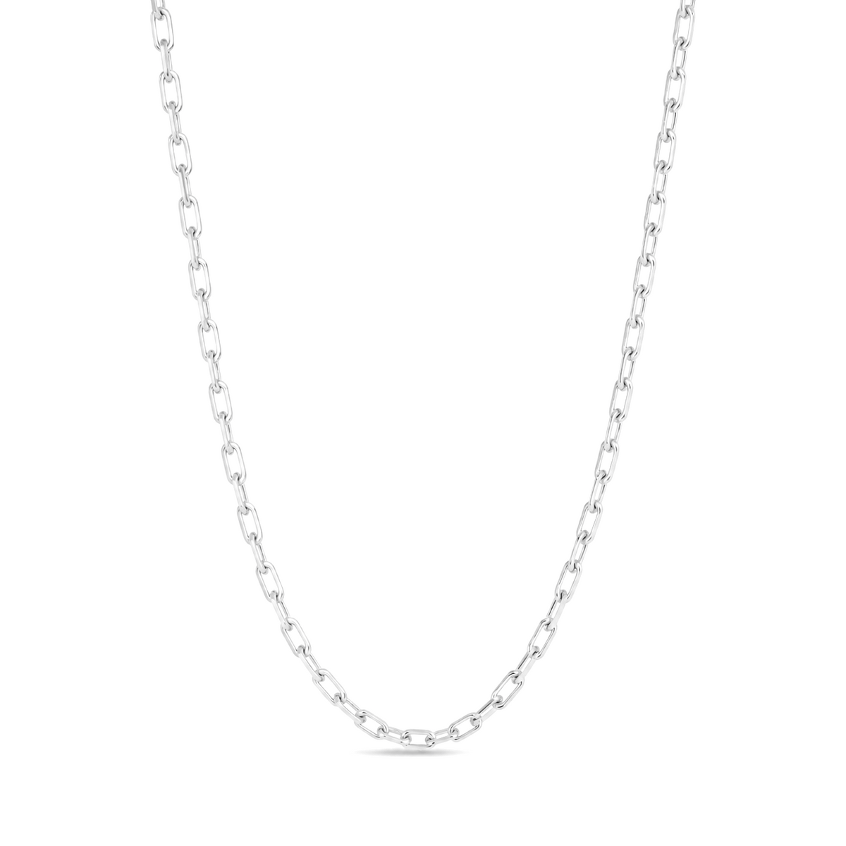 3.2mm anchor chain in 925 sterling silver, polished finish, made in Italy