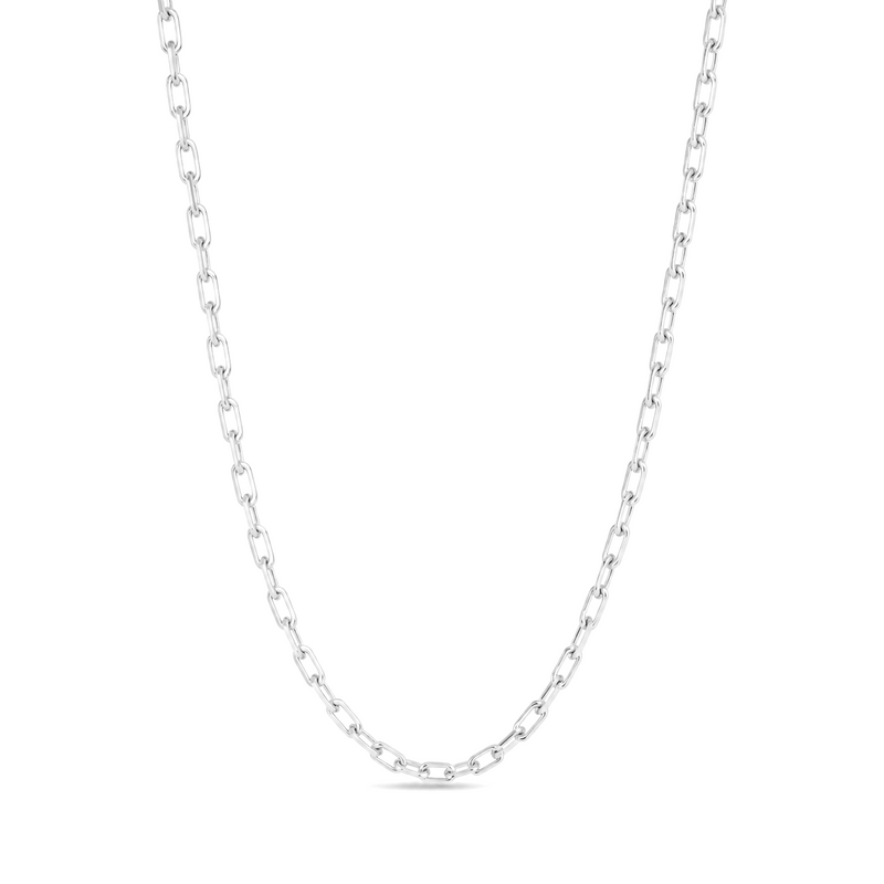 3.2mm anchor chain in 925 sterling silver, polished finish, made in Italy