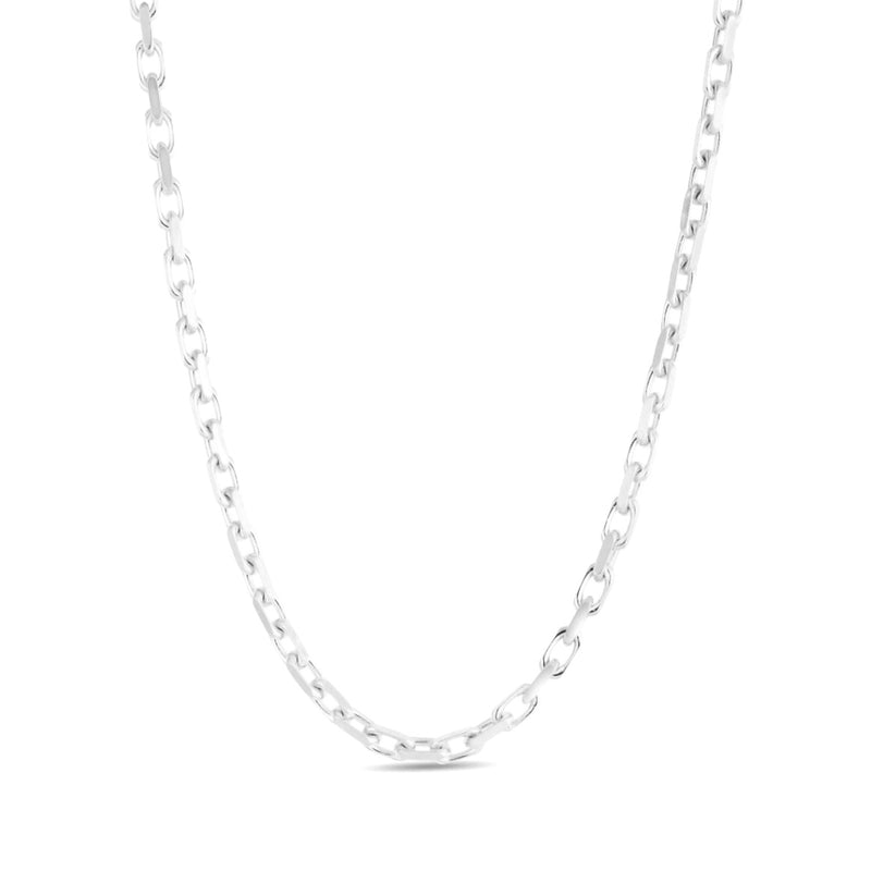 3.8mm anchor chain in 925 sterling silver, polished finish, made in Italy
