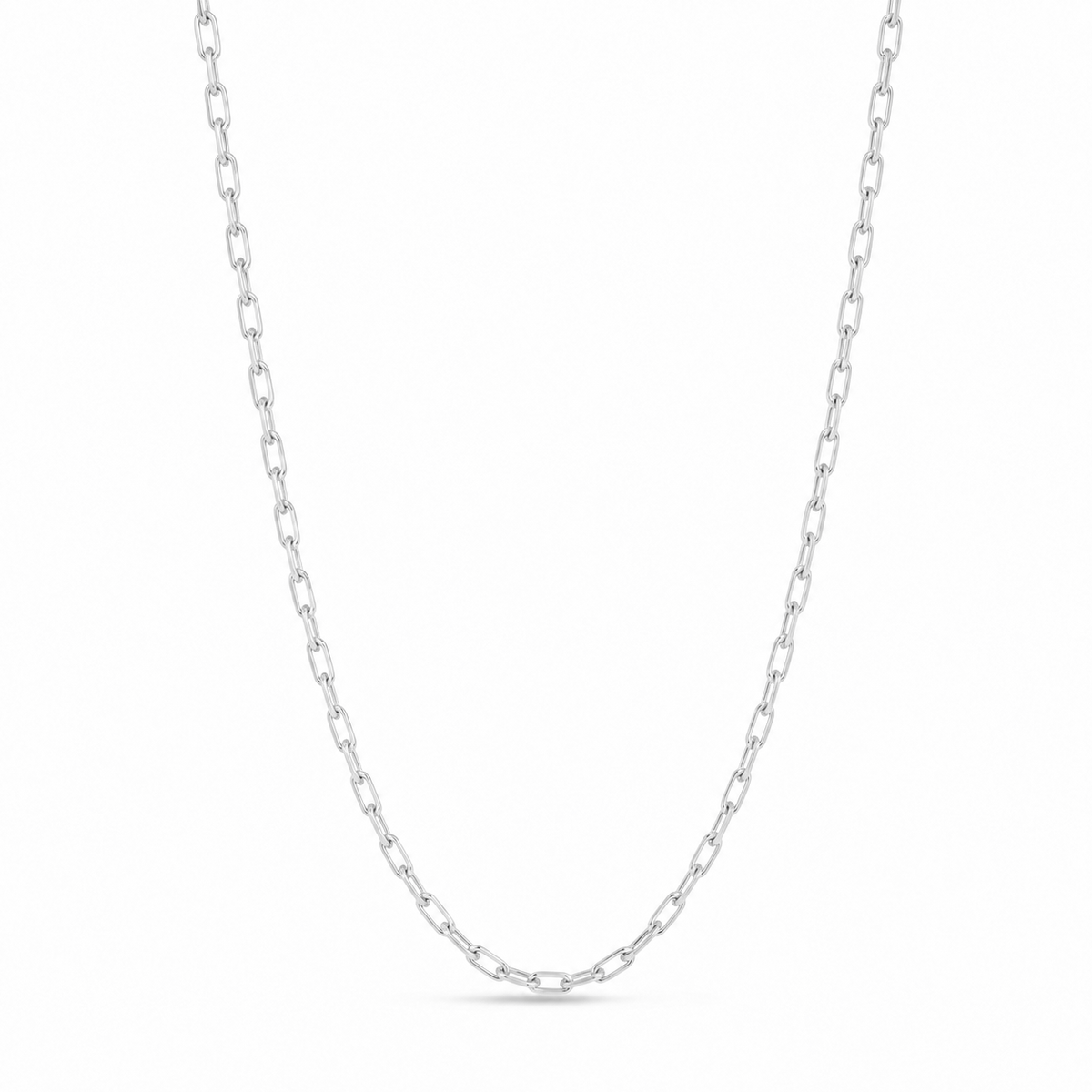 2.8mm anchor chain in 925 sterling silver, rhodium plated, made in Italy
