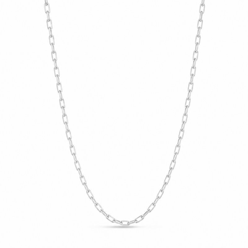 2.8mm anchor chain in 925 sterling silver, rhodium plated, made in Italy