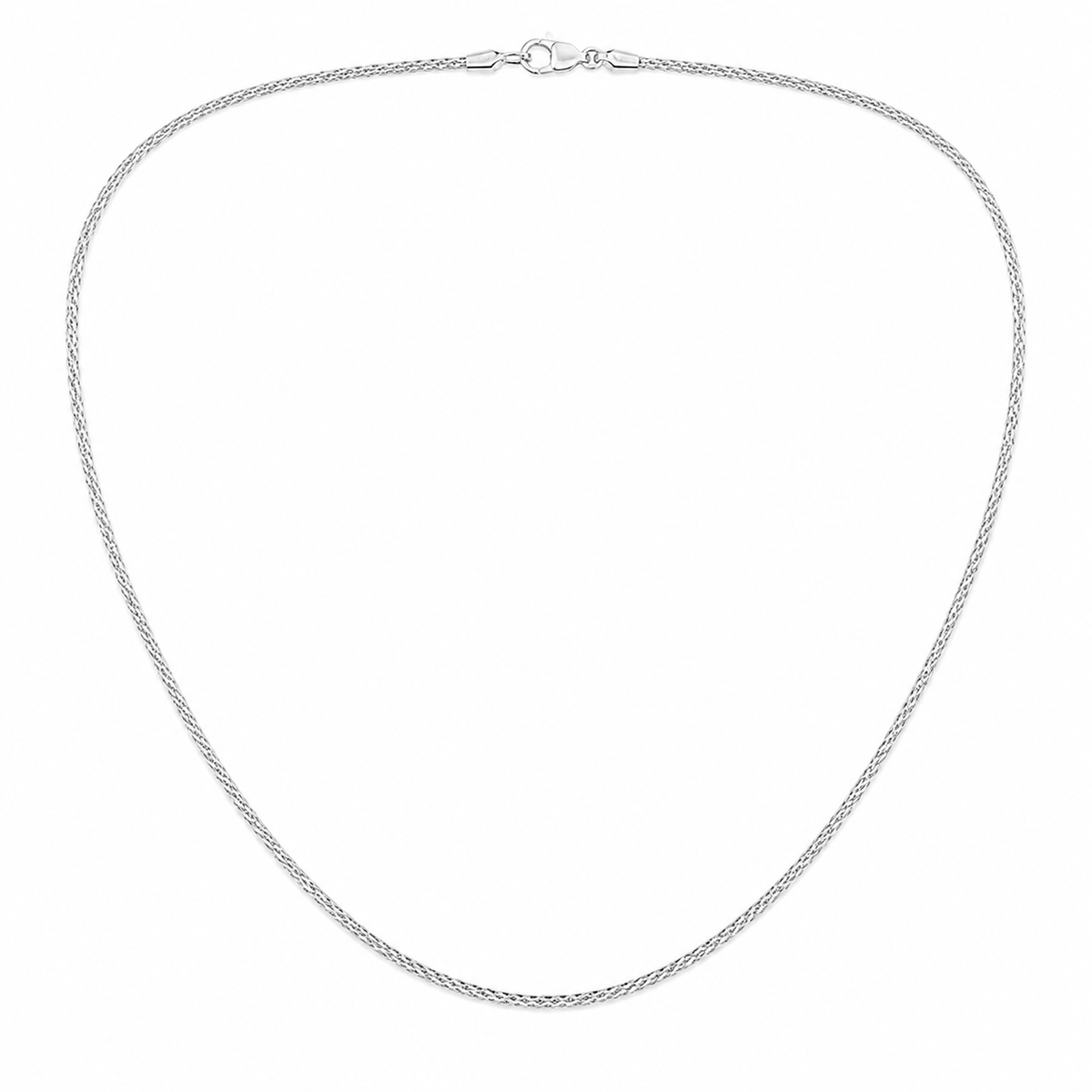 1mm wheat chain in 925 sterling silver, polished finish, made in Italy