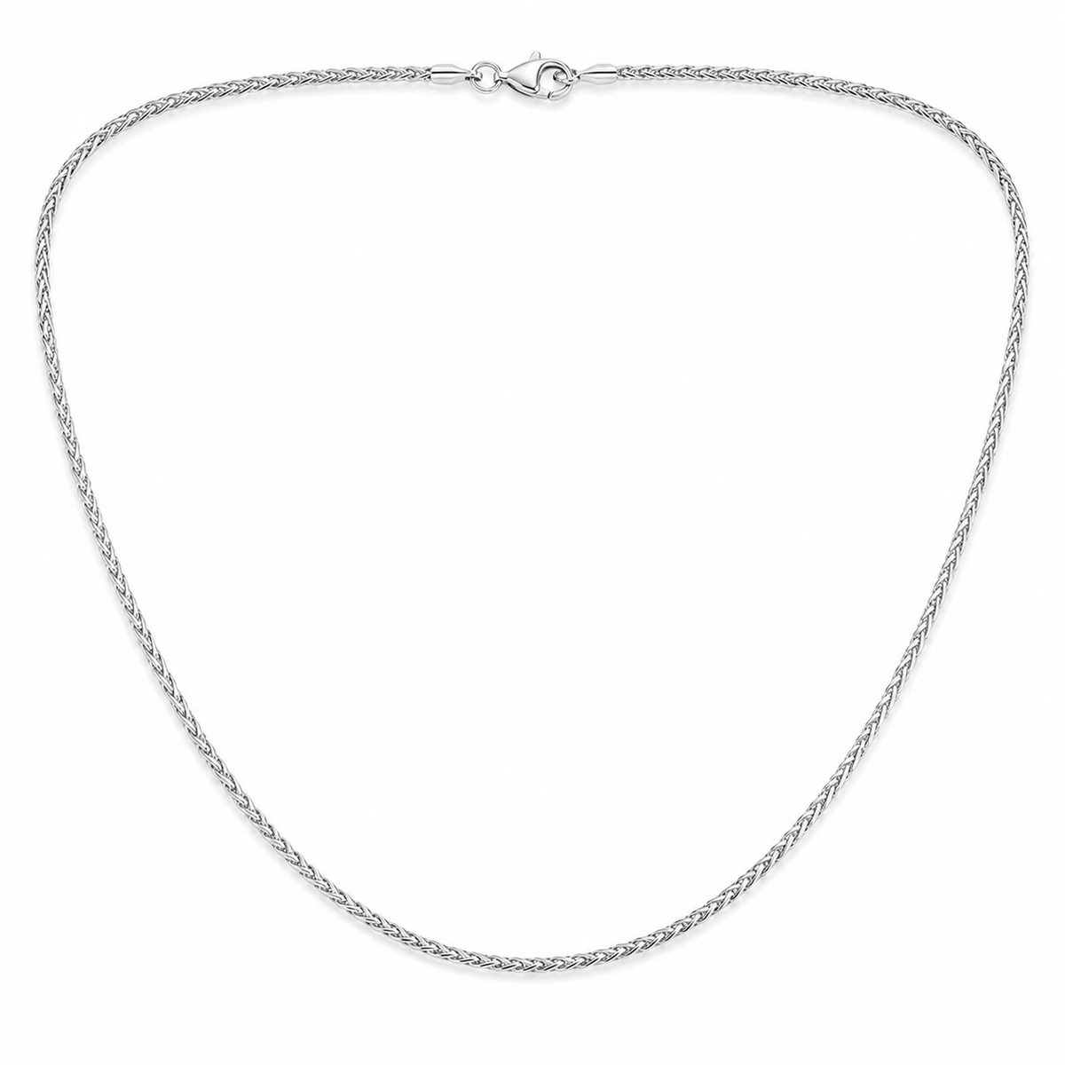 1.5mm wheat chain in 925 sterling silver, polished finish, made in Italy