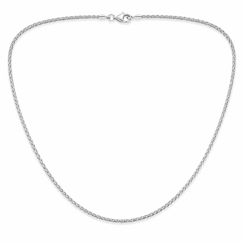1.5mm wheat chain in 925 sterling silver, polished finish, made in Italy