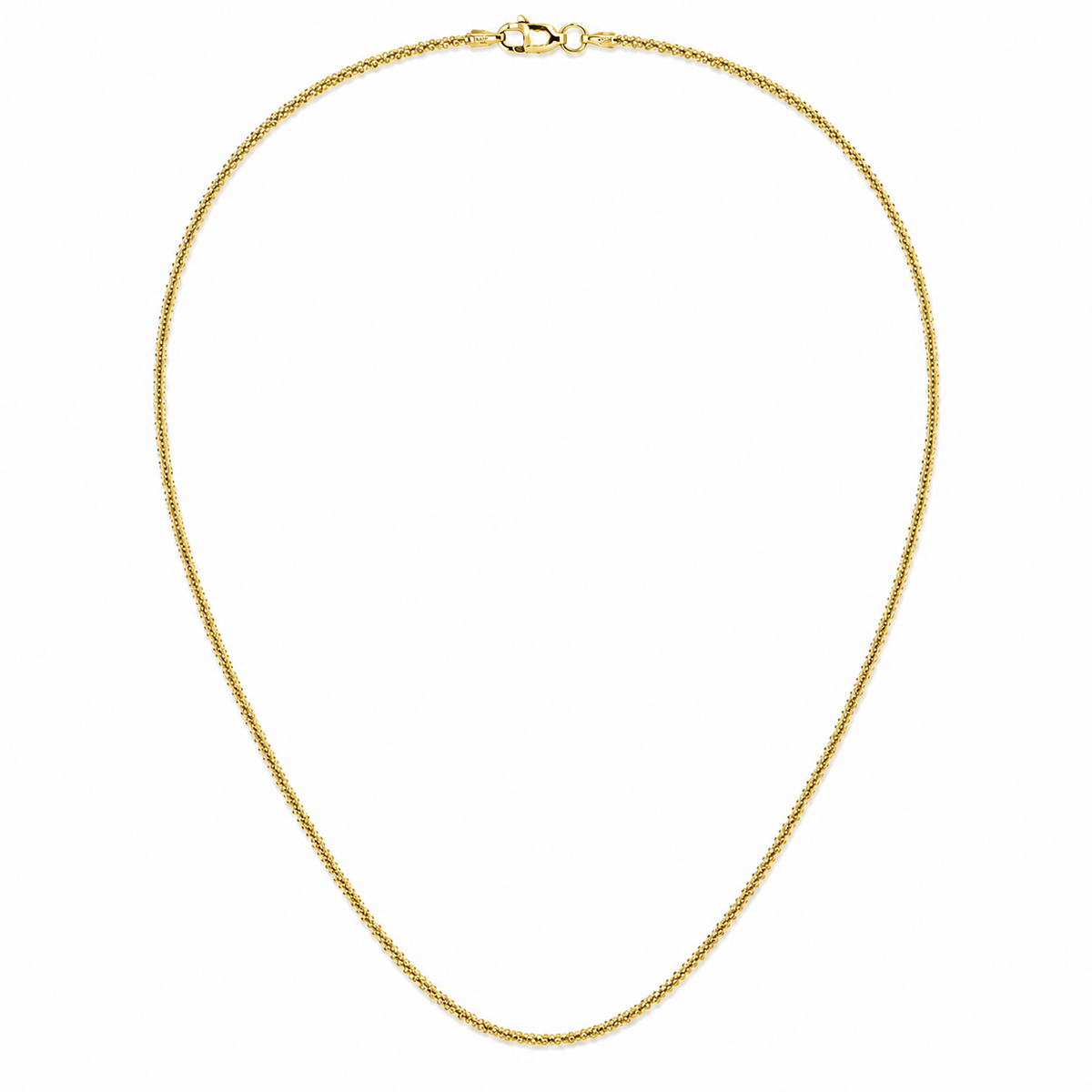 1.5mm Roc chain in 925 sterling silver, gold plated, made in Italy