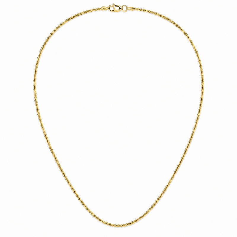 1.5mm Roc chain in 925 sterling silver, gold plated, made in Italy