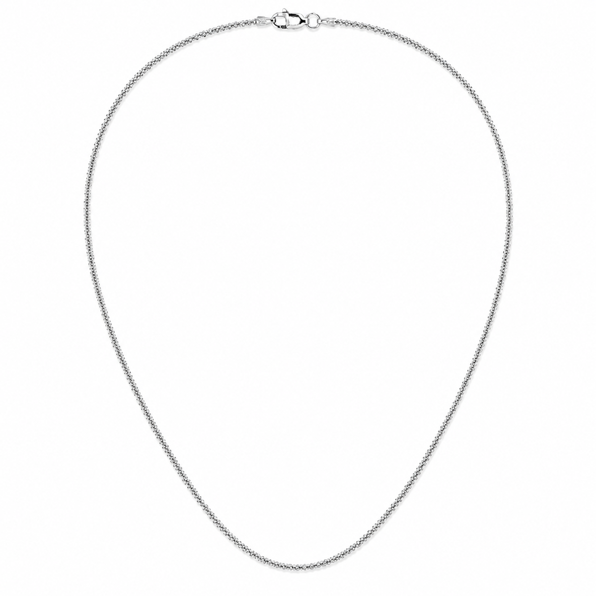 1.5mm Roc chain in 925 sterling silver, rhodium plated, made in Italy