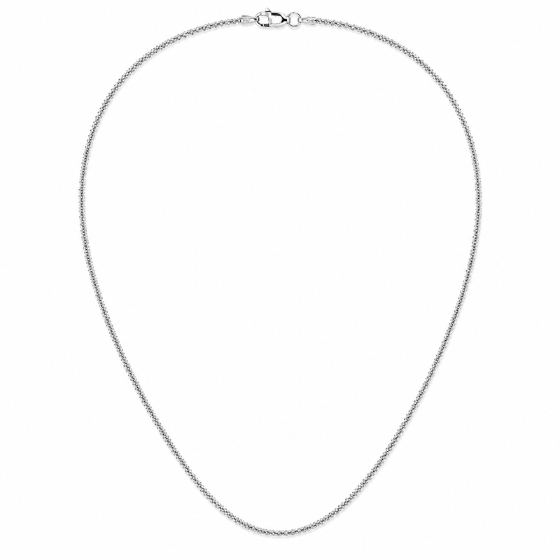 1.5mm Roc chain in 925 sterling silver, rhodium plated, made in Italy