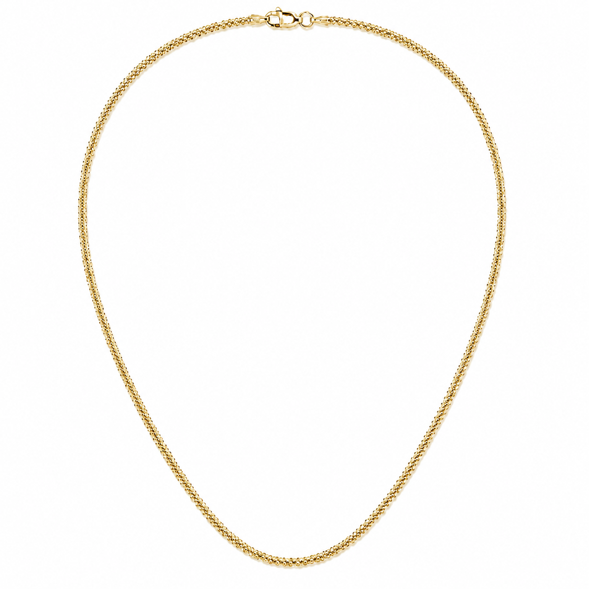2mm Roc chain in 925 sterling silver, gold plated, made in Italy