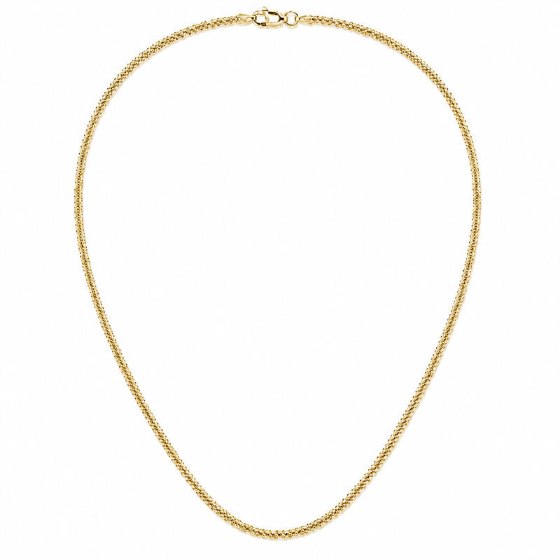 2mm Roc chain in 925 sterling silver, gold plated, made in Italy