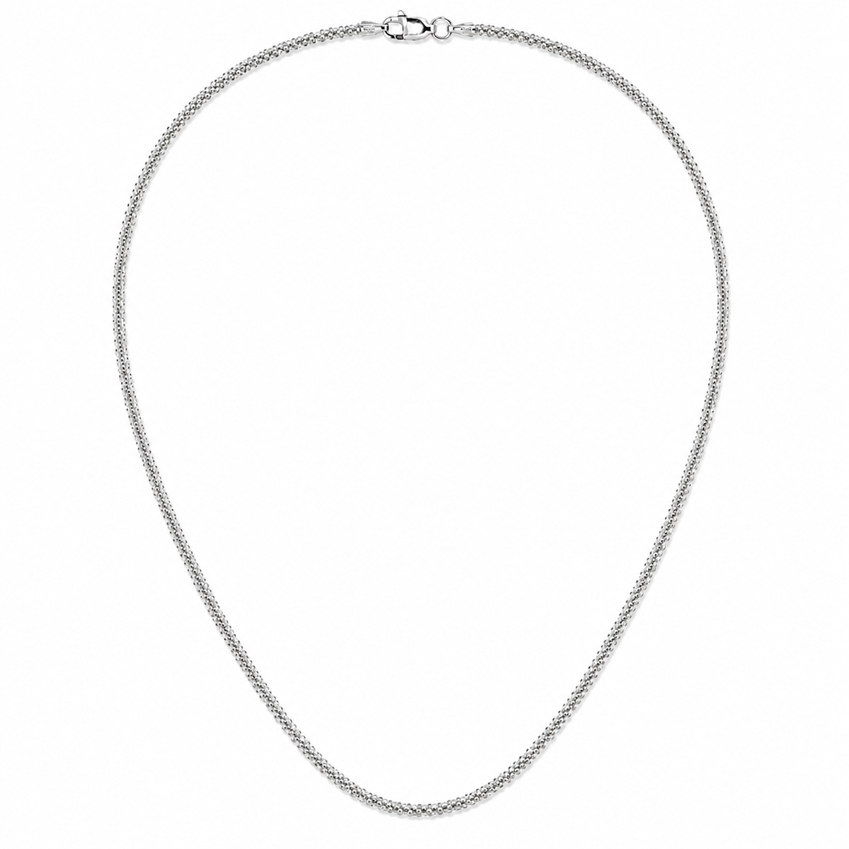 2mm Roc chain in 925 sterling silver, rhodium plated, made in Italy