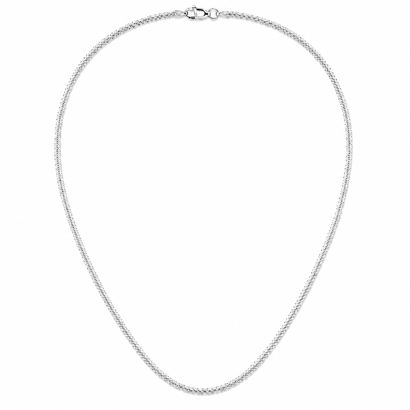 2mm Roc chain in 925 sterling silver, polished finish, made in Italy