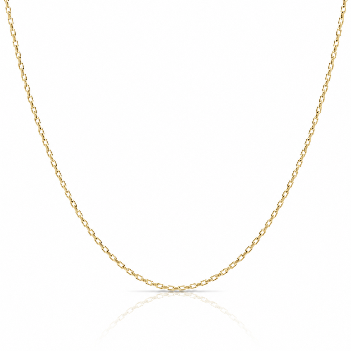 0.8mm Forzantina diamond-cut chain in 925 sterling silver, gold plated, made in Italy