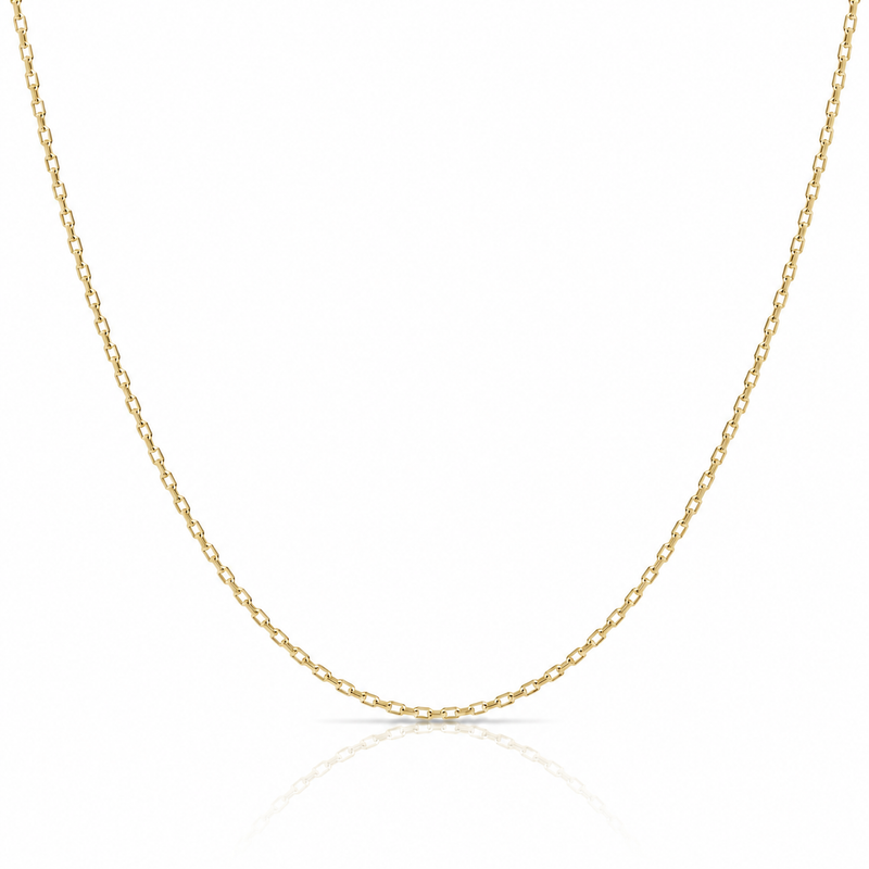 0.8mm Forzantina diamond-cut chain in 925 sterling silver, gold plated, made in Italy