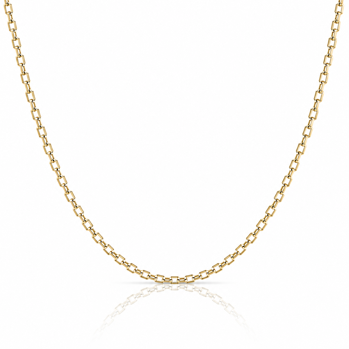 1.2mm Forzantina diamond-cut chain in 925 sterling silver, gold plated, made in Italy