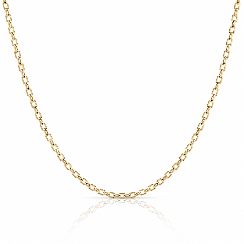 1.2mm Forzantina diamond-cut chain in 925 sterling silver, gold plated, made in Italy