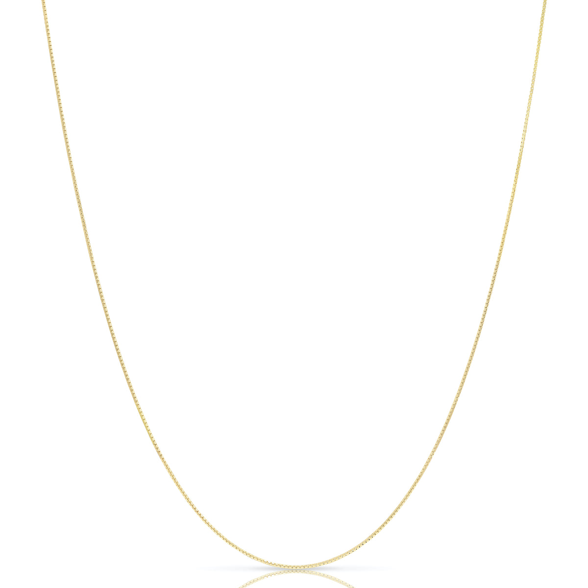 0.8mm box chain in 925 sterling silver, gold plated, made in Italy