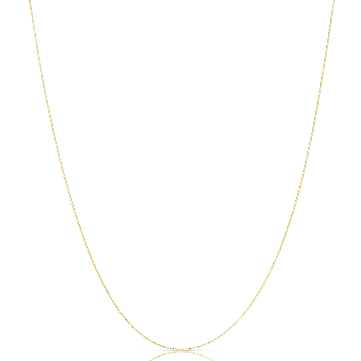 0.7mm box chain in 925 sterling silver, gold plated, made in Italy