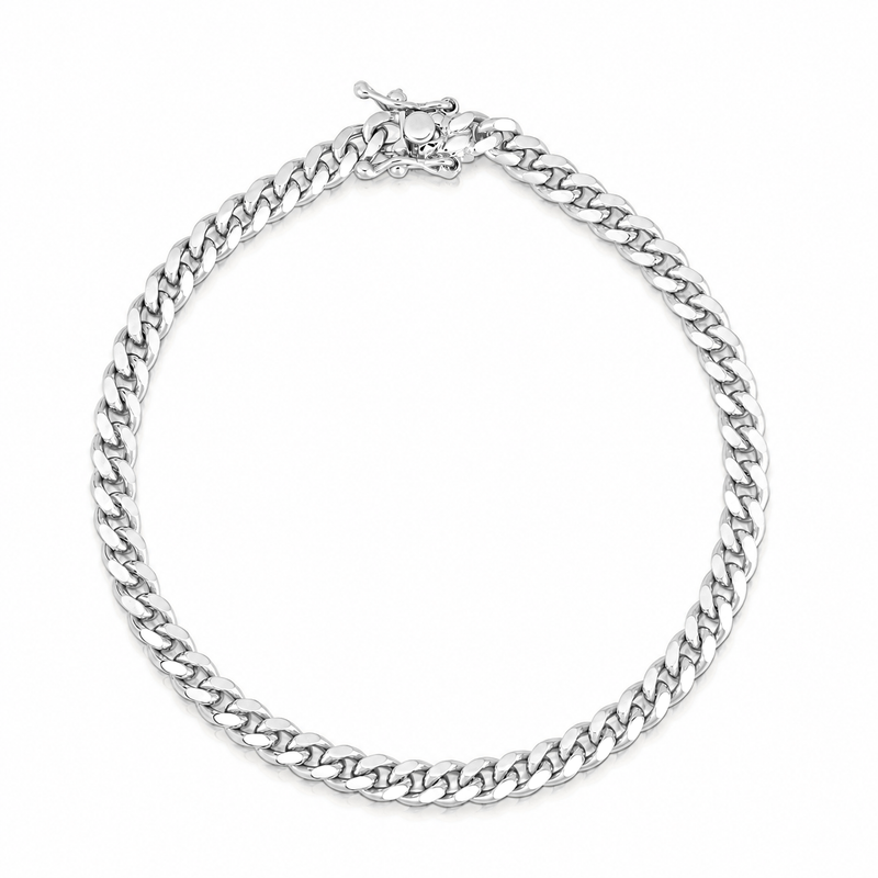 5mm Miami Cuban bracelet in 925 sterling silver, polished finish, made in Italy