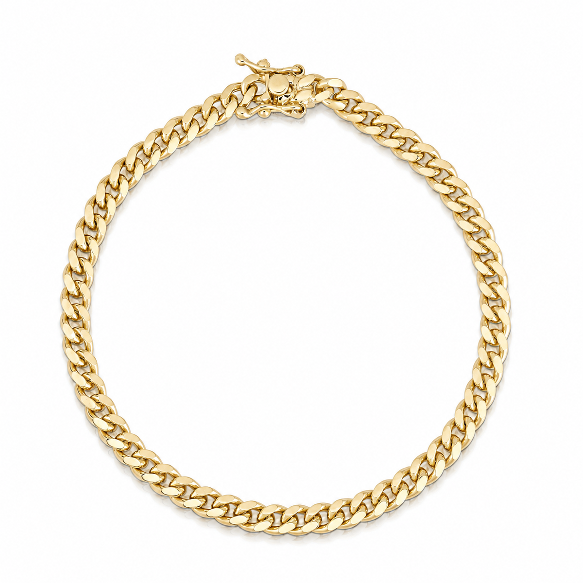 5mm Miami Cuban bracelet in 925 sterling silver, gold plated, made in Italy